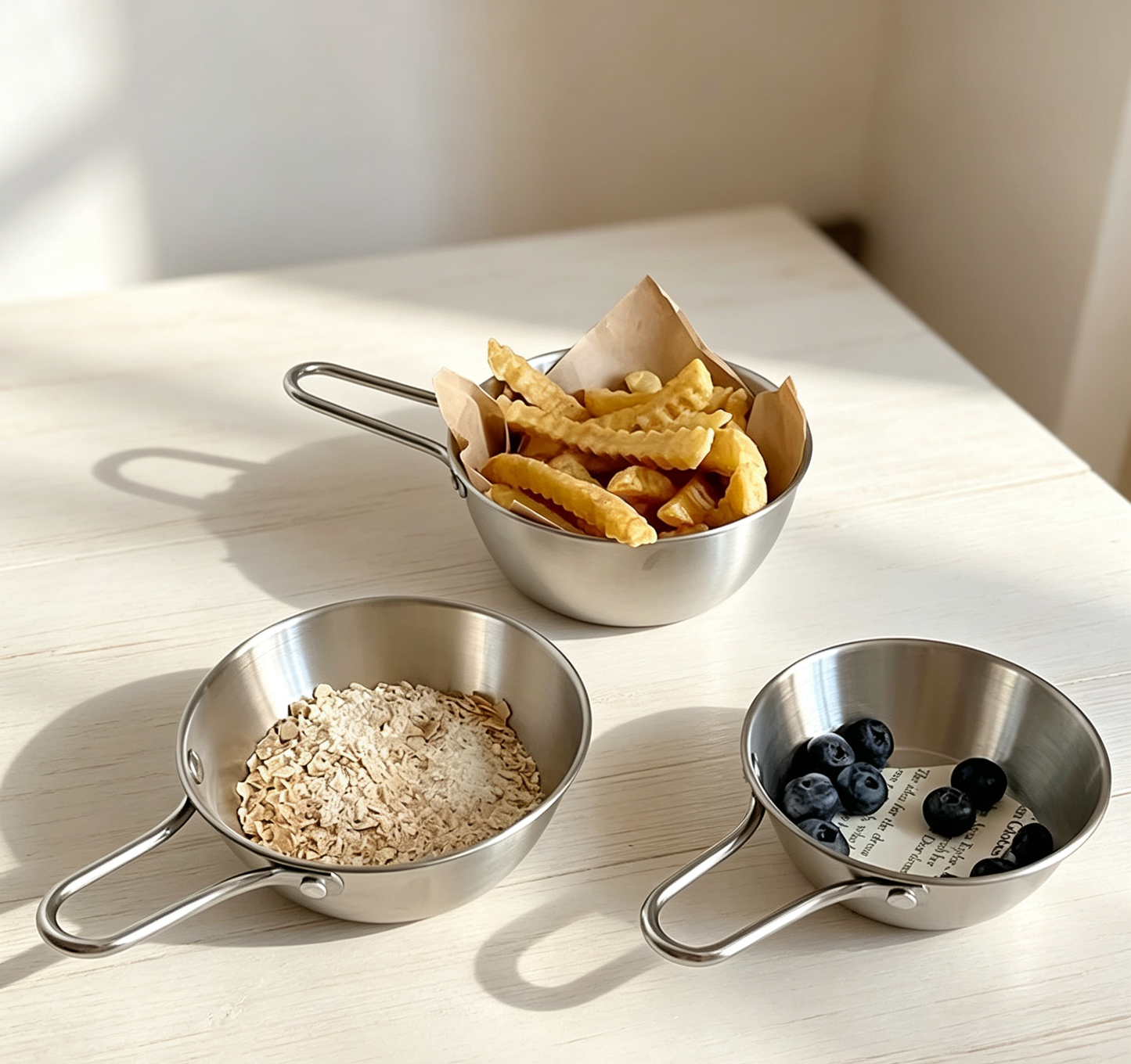 Korean Style Single-handle 304 Stainless Steel Snack Bowl