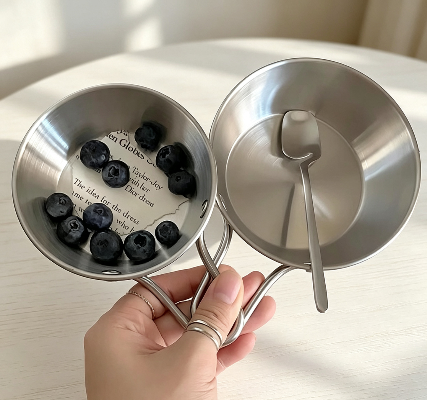 Korean Style Single-handle 304 Stainless Steel Snack Bowl