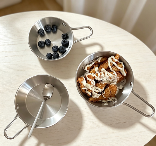 Korean Style Single-handle 304 Stainless Steel Snack Bowl