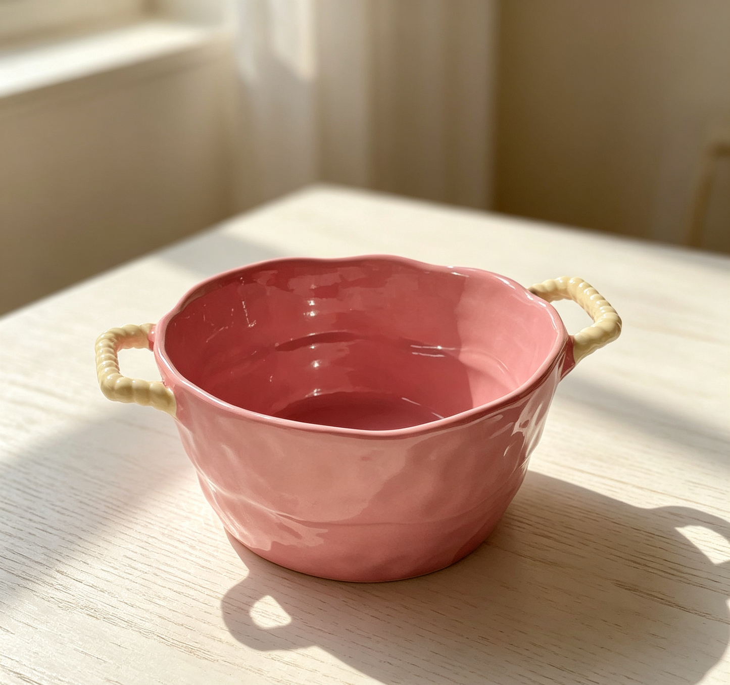 Cream Style Hand-textured Aesthetic Salad Serving Bowl