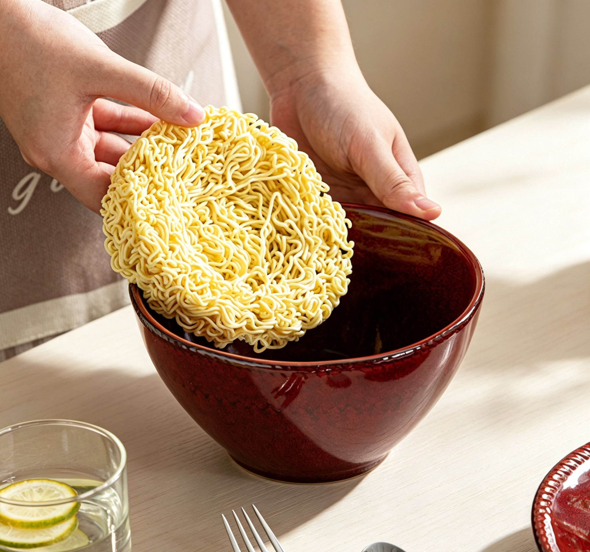 Household Dual-handle Ceramic Bowl For Salad & Fruits