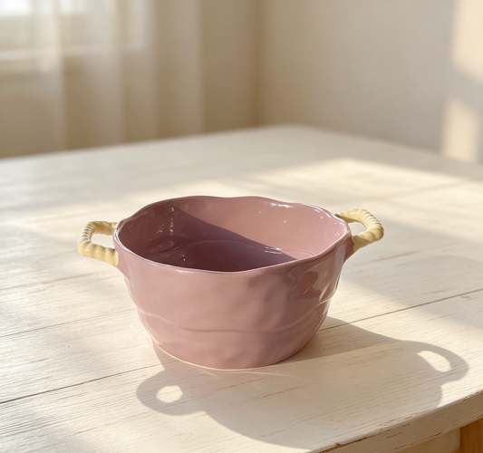 Cream Style Hand-textured Aesthetic Salad Serving Bowl